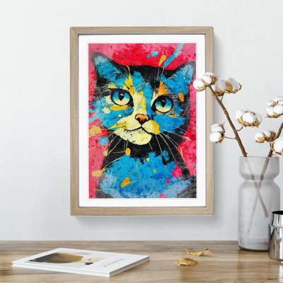 Paint Splat Cat No.5 - Framed Print