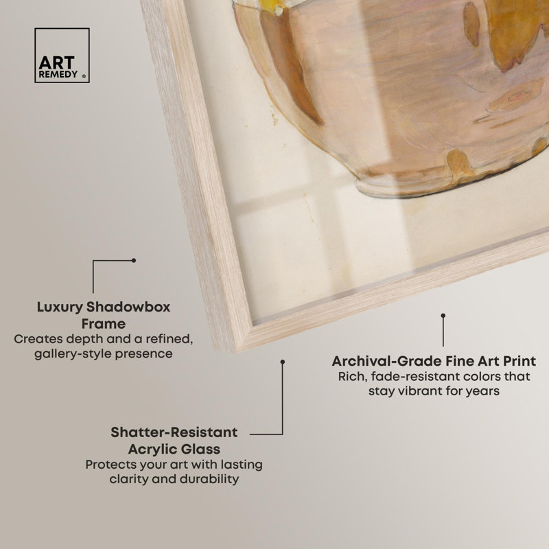 «Humble Vessel Shadowbox Print» par Art Remedy, H 37 po x l 31 po, Crème, crème
