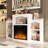 Elegant MDF TV Stand With Electric Fireplace And Remote Control - Multifunctional Media Console With Storage Shelves