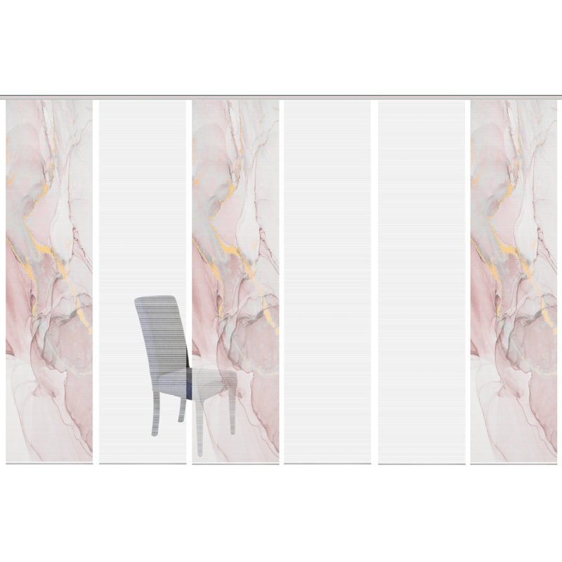 Peluso Semi Sheer Curtain Panel Pair, Pink/Brown