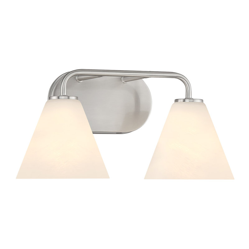 Éclairage pour meuble-lavabo de salle de bain 2 lumières Falbo en nickel satiné, Nickel satiné, Deux lumières