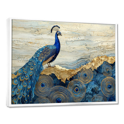 Harbuck, aqua doré et agate paon, paysage II - paon, décoration murale