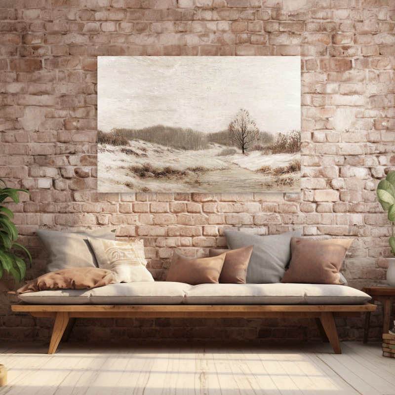 Paysage d'hiver abstrait froid, H 60 po x l 40 po