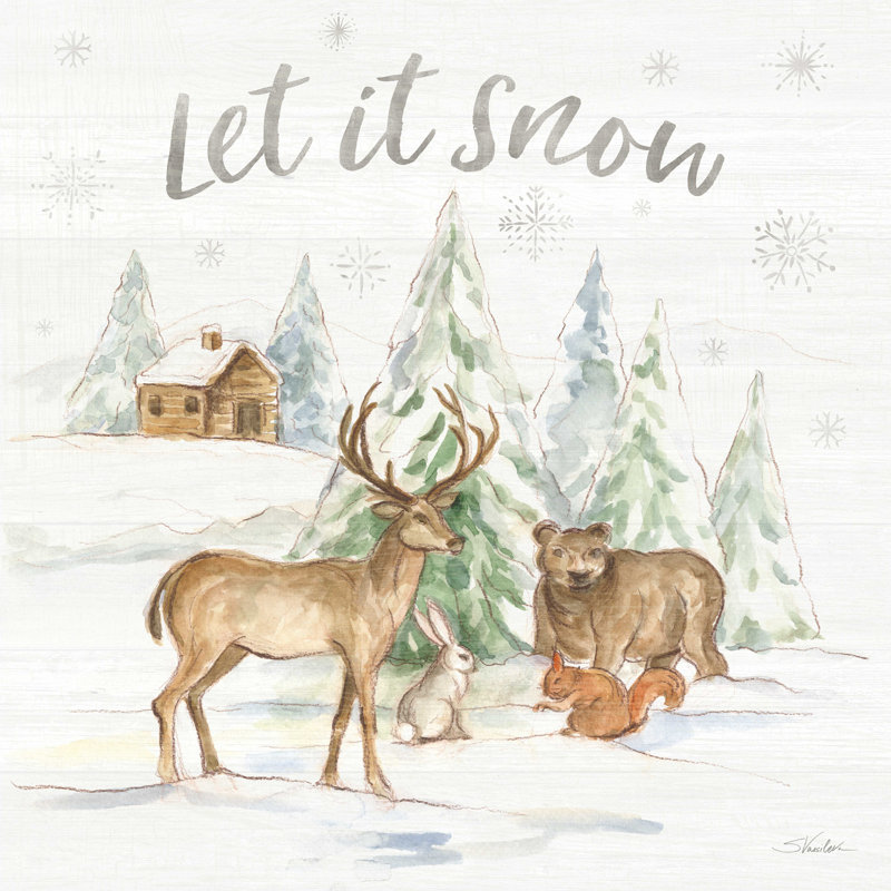 Winter Wonderland V - peinture sur toile tendue, H 12 po x l 12 po