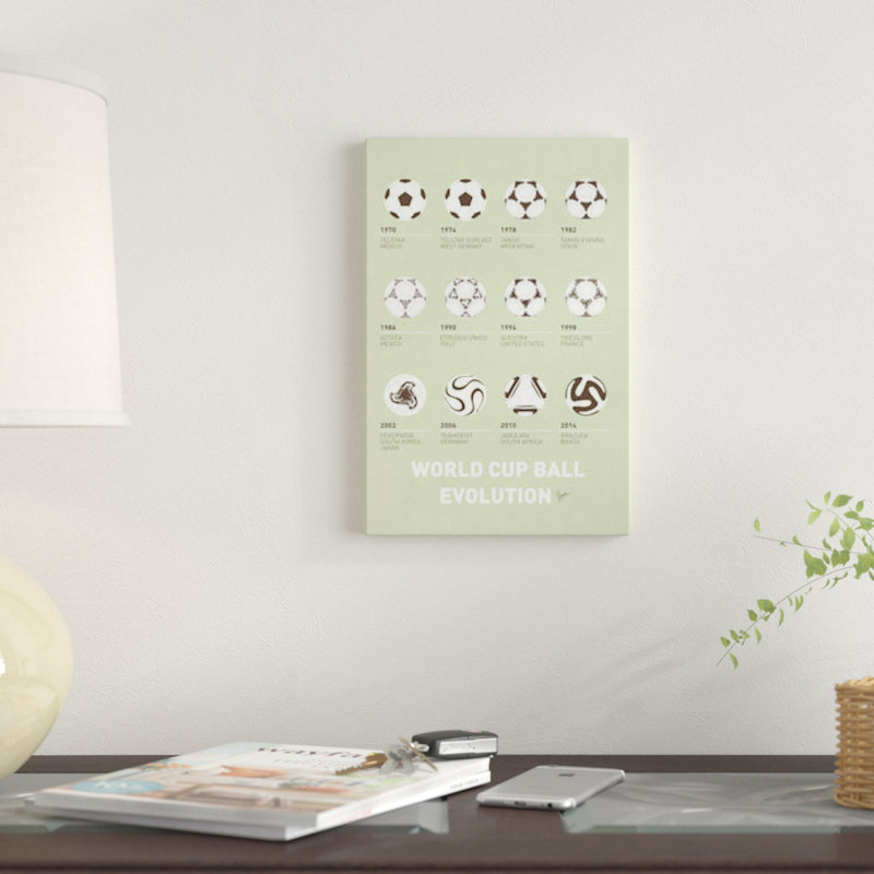 « evolution foot ball », impression sur toile, H 18 po x l 12 po x P 1,5 po, Toile tendue, Pas de tapis