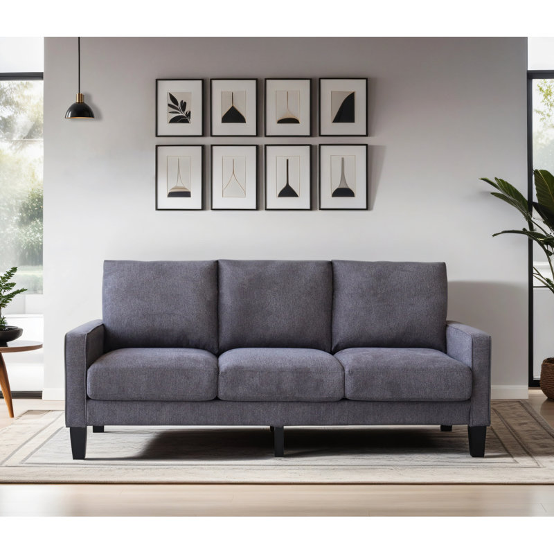 Maralyn Upholstered 75.02'' Sofa, Dark Gray 100% Polyester