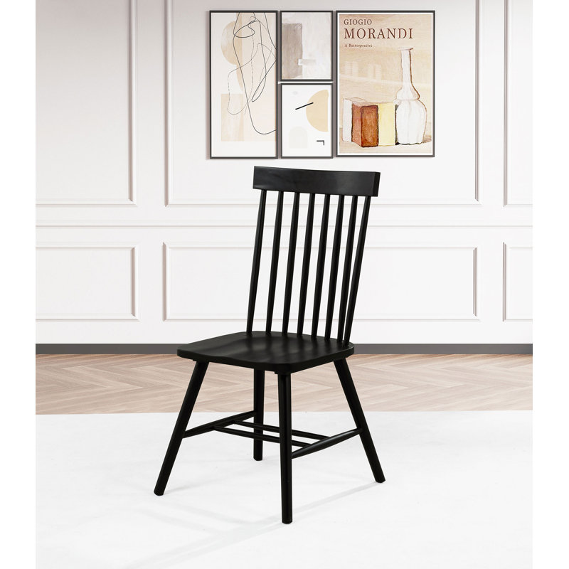 Chaise d'appoint de salle à manger l 19,4 po de style transitionnel, noir, Noir, Noir, Noir