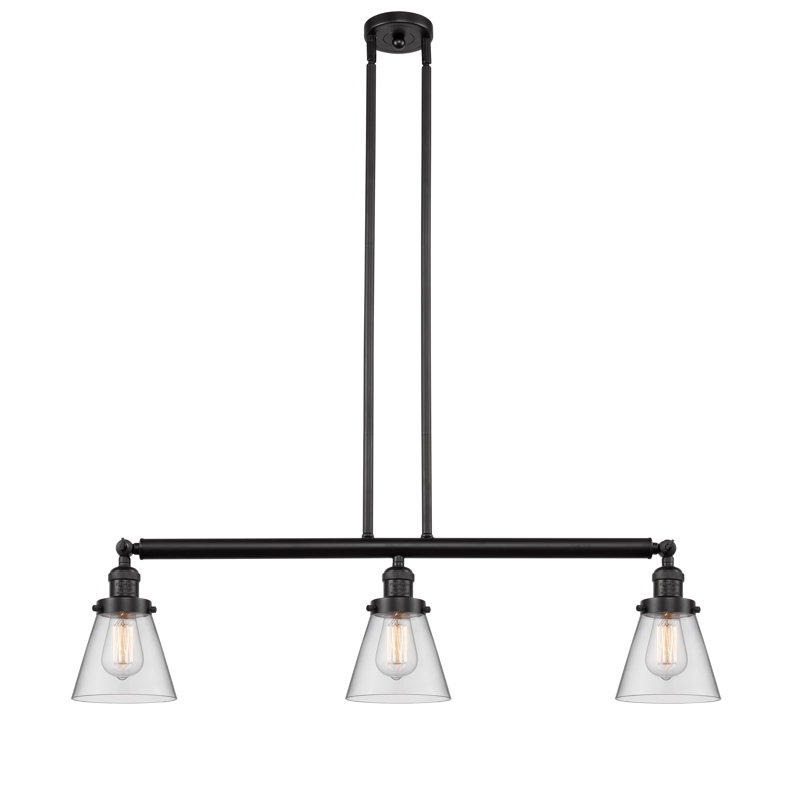 Montano 3 - Light Kitchen Island Pendant, No Bulb Included, Clear, Oil Rubbed Bronze