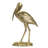 10X15.9X3.7" Standing Crane Figurine, Gold Finish