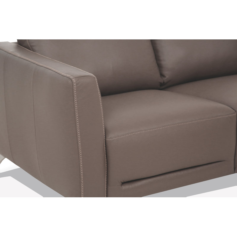 Aaronette Upholstered Armchair, Taupe Genuine Leather