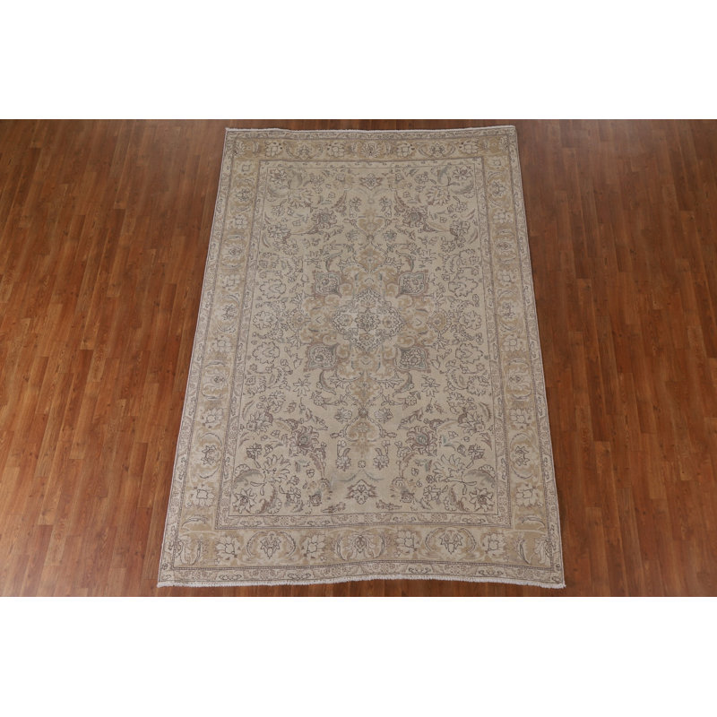 Tapis persan Tabriz patiné à la main 6 x 9