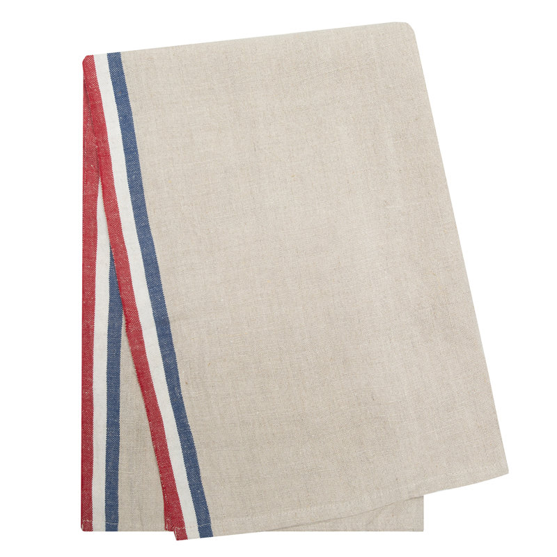 Camryn Stripe Tea Towel Kitchen Towel, Natural/Red/Natural/Blue