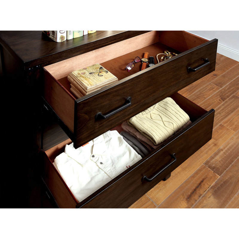 Commode à 5 tiroirs 38 po Jakobe, Noyer foncé