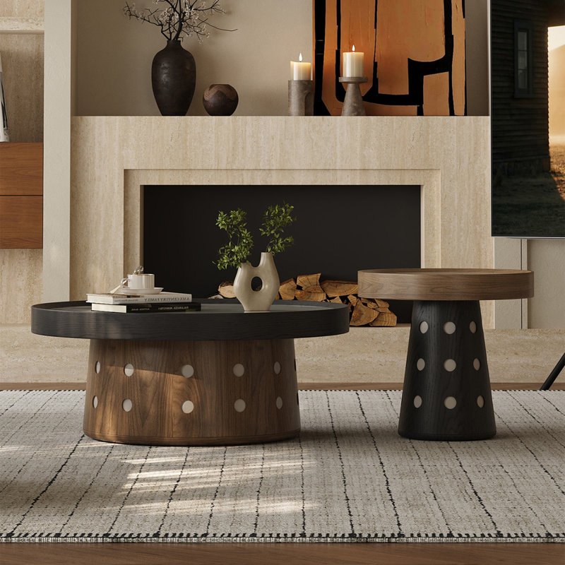 Ensemble de tables basses Modern Modern, Black/Brown