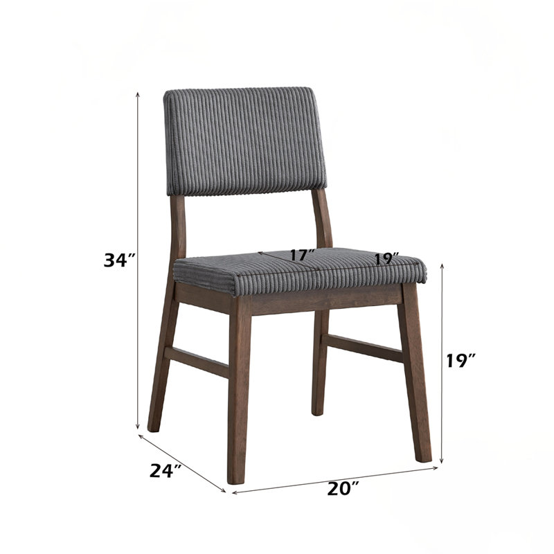 Chaise rembourrée (ensemble de 2), Gris