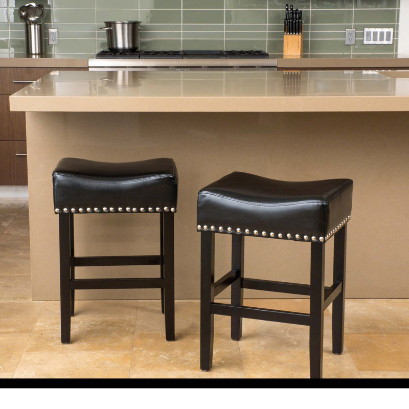 Tabouret de comptoir sans dossier, ensemble de 2, Noir
