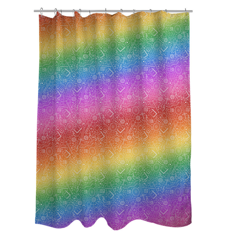 Rideau de douche simple classique RPG, Rouge / Vert / Jaune