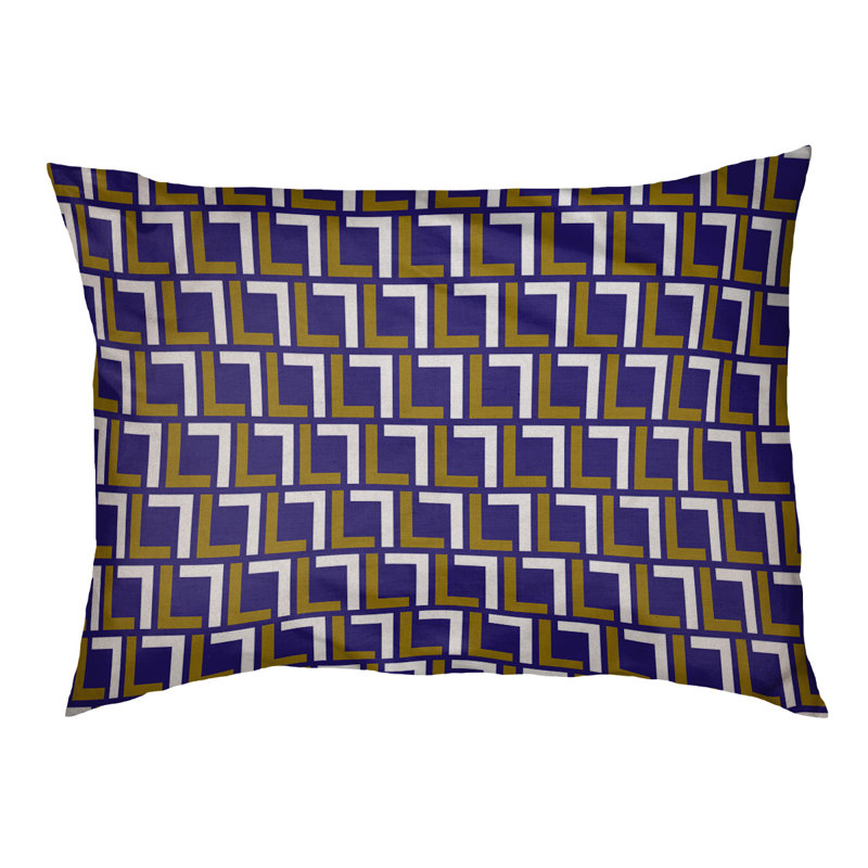 Coussin pour chien Bonheur, Small  (18'' W x 28'' D x 4'' H), Mauve / or métallique / blanc