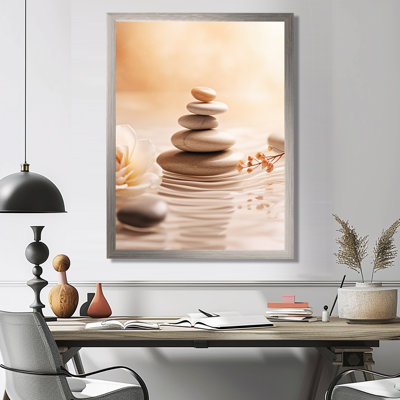 Spa Serenity Zen Stones Delicate Balance Cairn - Spiritual Stone Large Wall Art