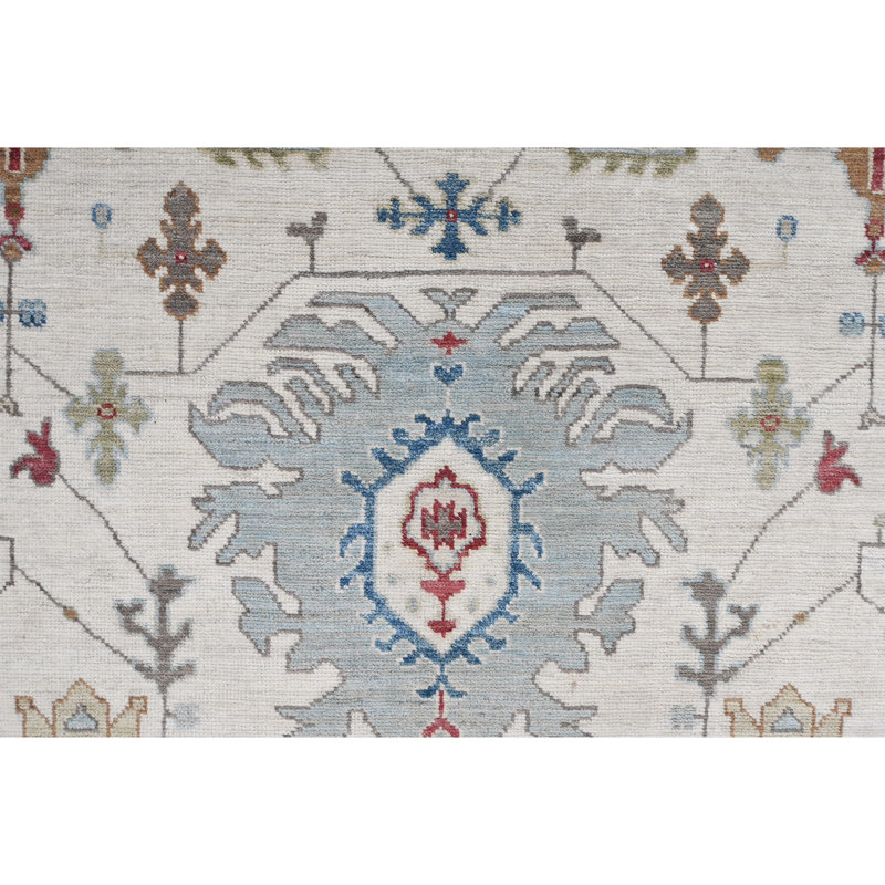Tapis ivoire et os noué à la main de haute qualité, Rectangle 7 pi 11 po x 9 pi 10 po