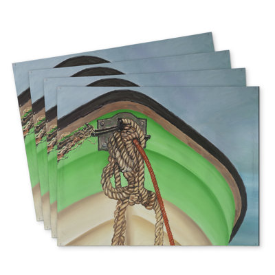 Sailing Rowing Boat Polyester Masvingo Set of 4 - Home Decor