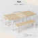 Ensemble de table de salle à manger pour 4 à 6 personnes avec 2 bancs, grand ensemble de table de salle à manger extensible de 63 po pour 4 personnes, ensemble de table de cuisine avec structure en métal et panneau de fibres à densité moyenne, ensem