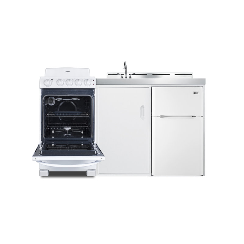 Summit Appliance All-In-One Combo Kitchens 3.2 Cubic Feet Top Freezer Kitchenette Mini Fridge