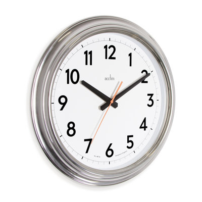 Acctim Modern Chrome Wall Clock 40cm