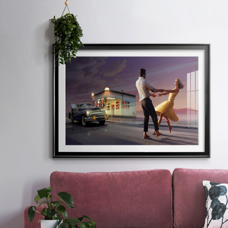 Night Dance, reproduction d'art encadrée, Noir, H 27 po x l 39 po x P 1,5 po