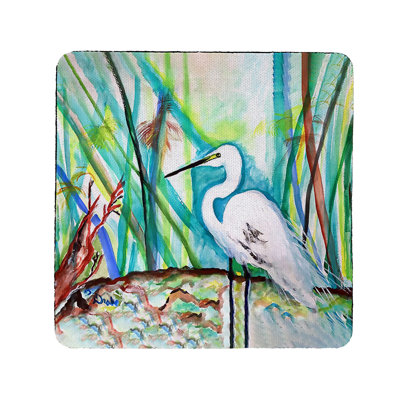Ensemble de 4 sous-verres Egret in Marsh