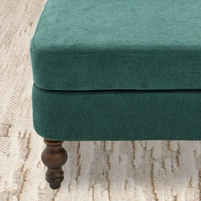 Chaise longue d'intérieur en chenille, Émeraude