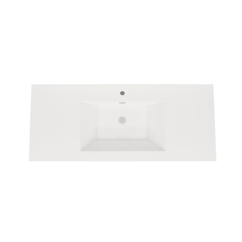 Lavabo de salle de bain vasque rectangulaire blanc avec trop-plein