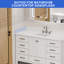 Crédence latérale de meuble-lavabo en pierre reconstituée de 54 cm (21,25 po) couleur blanc Ariston