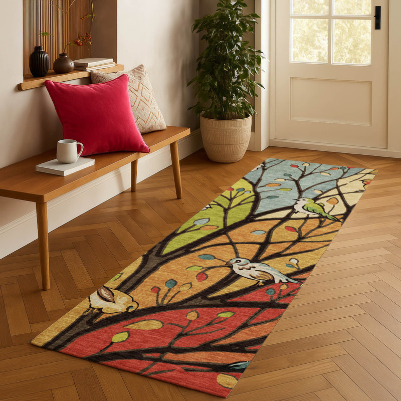 Tapis botanique intérieur / extérieur lavable à la machine Chantille ACN2336, Tapis de couloir 2 pi 3 po x 7 pi 6 po