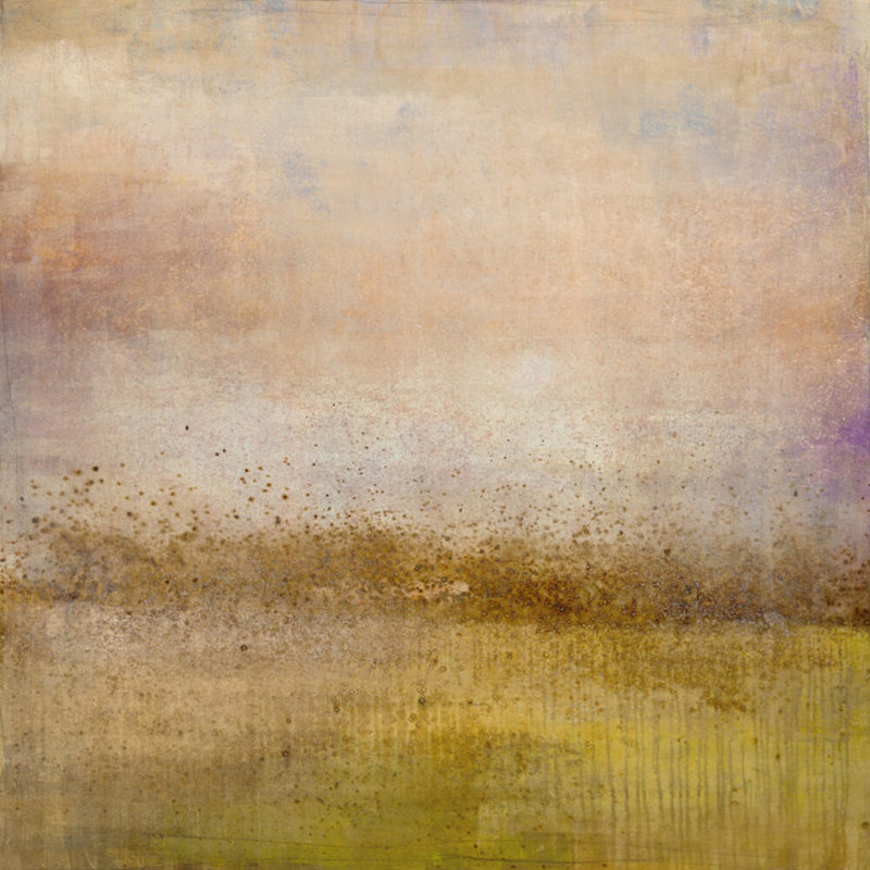 Printemps 2021, champ de lavande, impression sur toile par Maeve Harris, reproduction, Cadre flottant doré