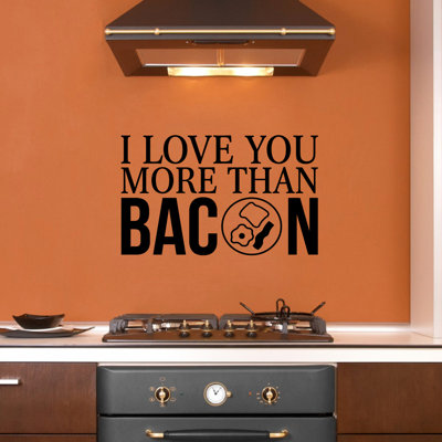 Décalcomanie murale "i love you more than bacon"