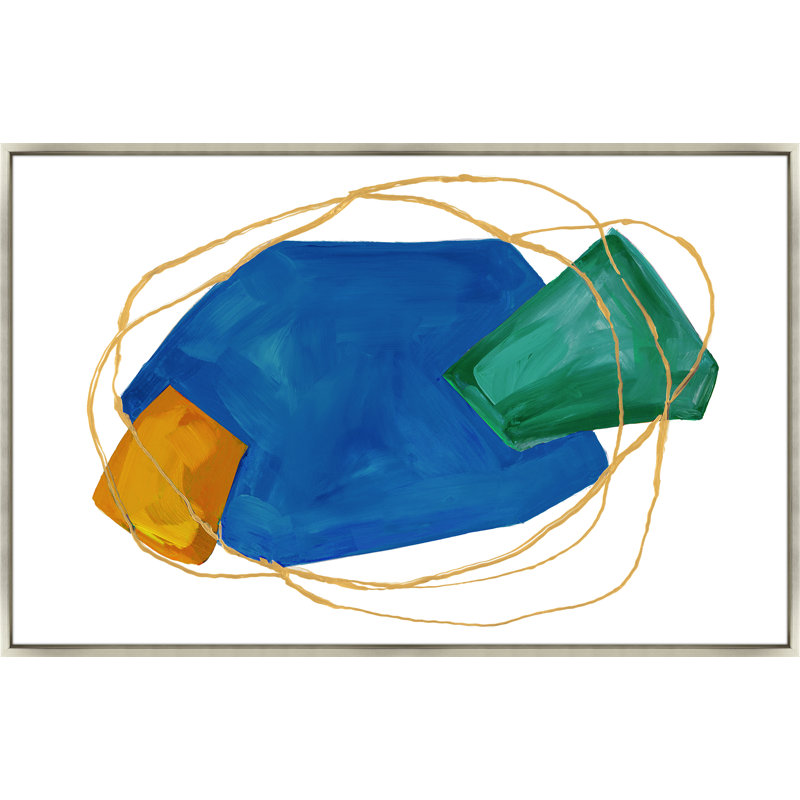 Inviter II par Ann Duffy, H 31,5 po x l 48,5 po x P 1,5 po, Image gel brossé, Blue