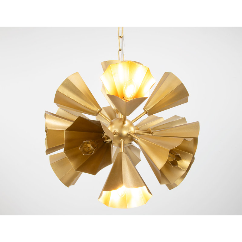 Laura 8 - Light Chandelier, Gold