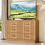 Commode 6 tiroirs pour chambre à coucher, grande commode en bois de chêne-98341129