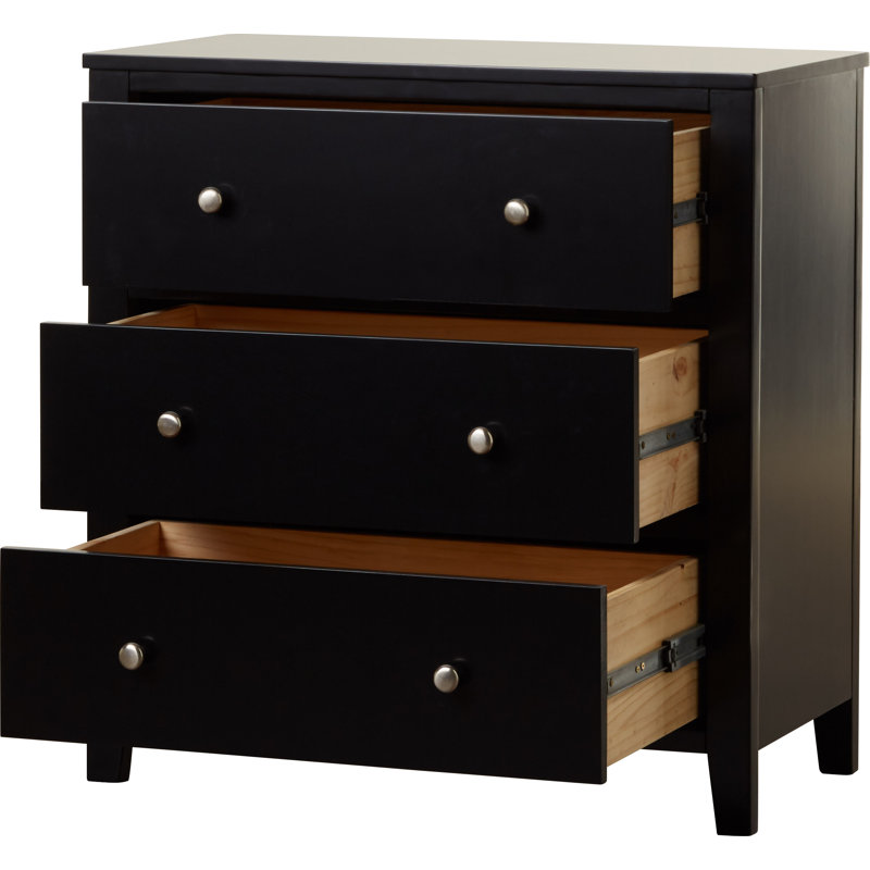 Seren 80cm W 3 - Drawer Chest of Drawers, Black
