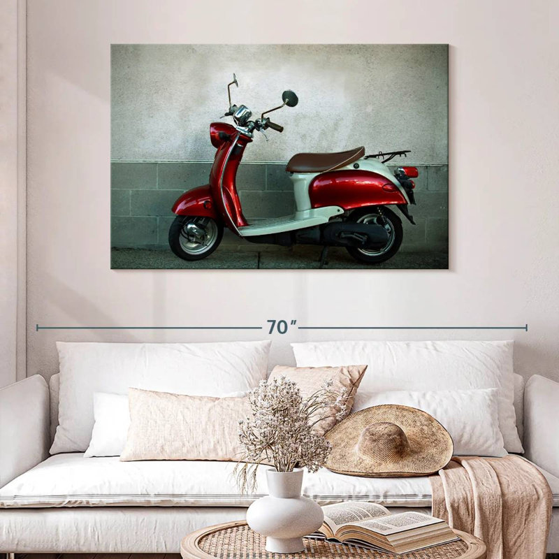 Scooter garé rétro, H 32 po x l 48 po