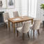 Chaise de salle à manger en rayonne en lin et en flocage Chaise de salle à manger de cuisine Channel Chaise de salle à manger rembourrée en tissu confortable pour la salle à manger avec pieds incurvés en bois massif (sans table de salle à manger incluse)-1650002782