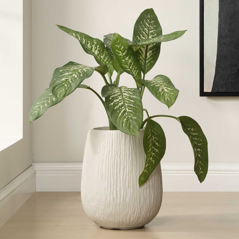Pot de fleurs d'extérieur blanc cassé Uttermost Rustic Ridge