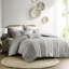 Édredon double / grand - Chenille de coton gris à motif géométrique 100% imprimé-120479022-120479018