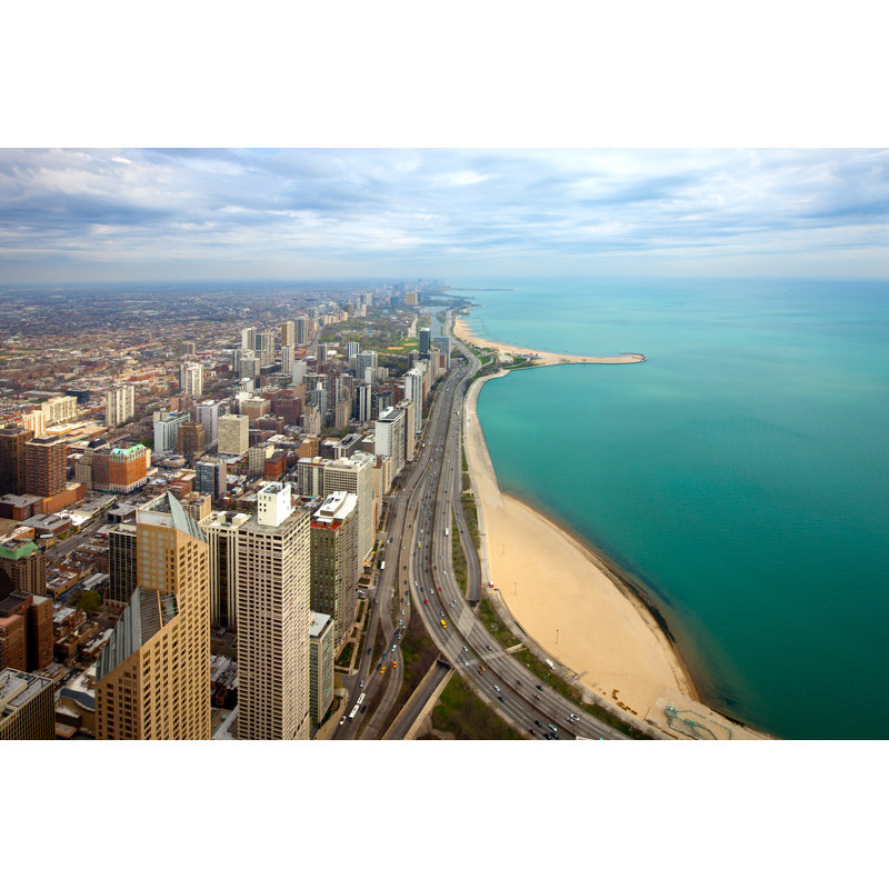 Adeodato North Chicago et le lac Michigan sur toile par Tifonimage, H 8 po x l 12 po