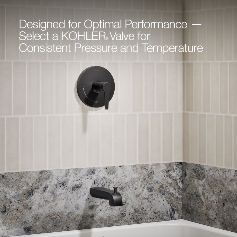 Pitch Tub and Shower Faucet, Matte Black