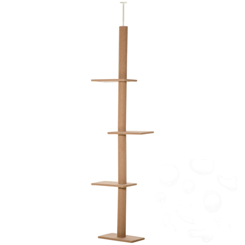 Arbre à chat du sol au plafond, H 89,8 po x l 17 po x P 10,8 po, Brun