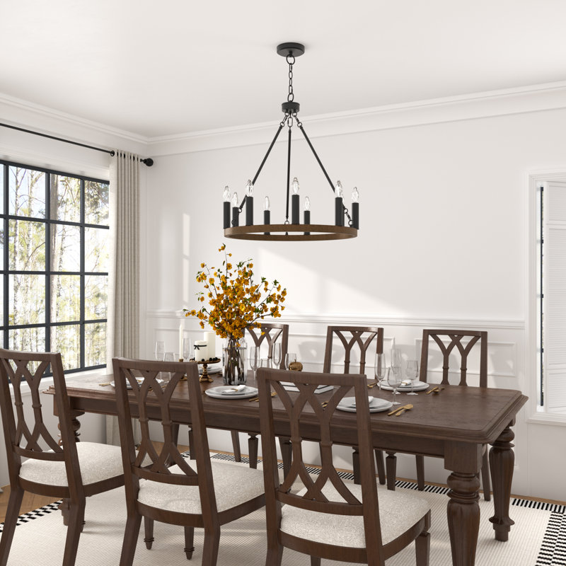 9-Lights Waggon Wheel Chandelier