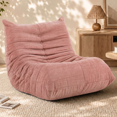 Fauteuil à billes - Mousse à haute résilience, dossier incurvé ergonomique, fauteuil de plancher léger pour petits espaces