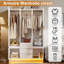  Armoire penderie 4 portes avec éclairage à DEL et miroir, armoire de chambre à coucher grande capacité avec armoire et tiroirs